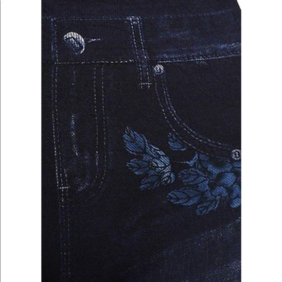 Women One size Soft Blue Leggings E&K - Picture 3 of 4